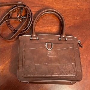 Brown Leather Handbag with Strap